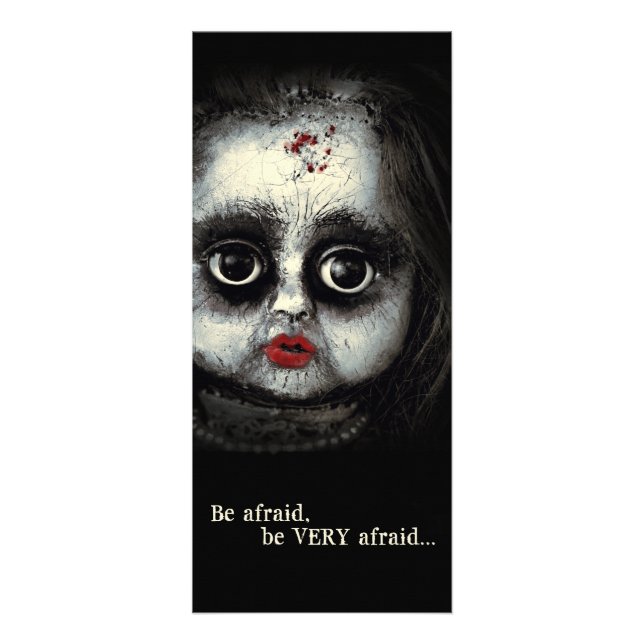 Creepy Eerie Doll Afraween Halloween Werbekarte (Vorne)