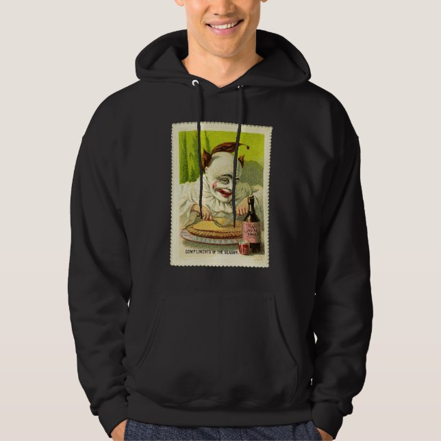 Creepy Evil Victorian Clown Christmas Greeting Hoodie (Vorderseite)