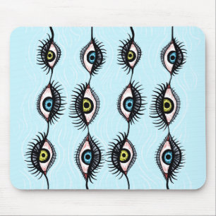 Creepy Eye Garlands Cool Surreal komisch Mousepad