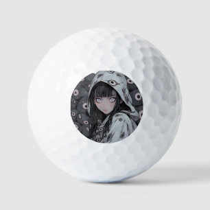 Creepy Eye Horror Anime Girl Golfball