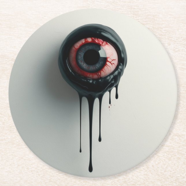 Creepy Eyeball mit Black Goo Untersetzer (Vorderseite)