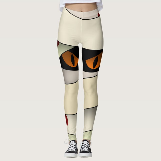 Creepy Eyes Halloween Leggings (Vorderseite)