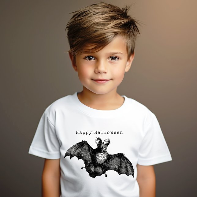 Creepy Flying Vintag Bat Halloween T-Shirt (Von Creator hochgeladen)
