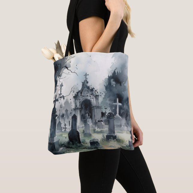 Creepy Friedhof Graveyard Crosses Halloween Tasche (Von Nahem)