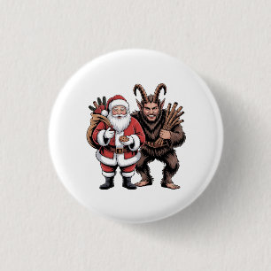 Creepy Funny Horror Santa Claus Krampus Weihnachte Button