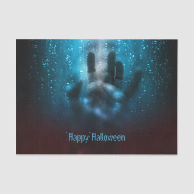 Creepy Ghost Black Blue Horror Evil Night Seidenpapier (Vorderseite)