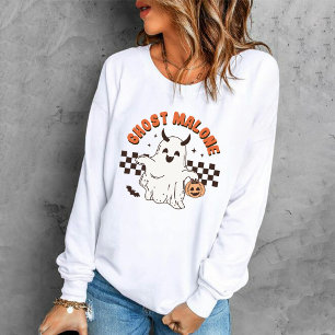 Creepy Ghost Malone mit spukhaftem KürbisHalloween Sweatshirt