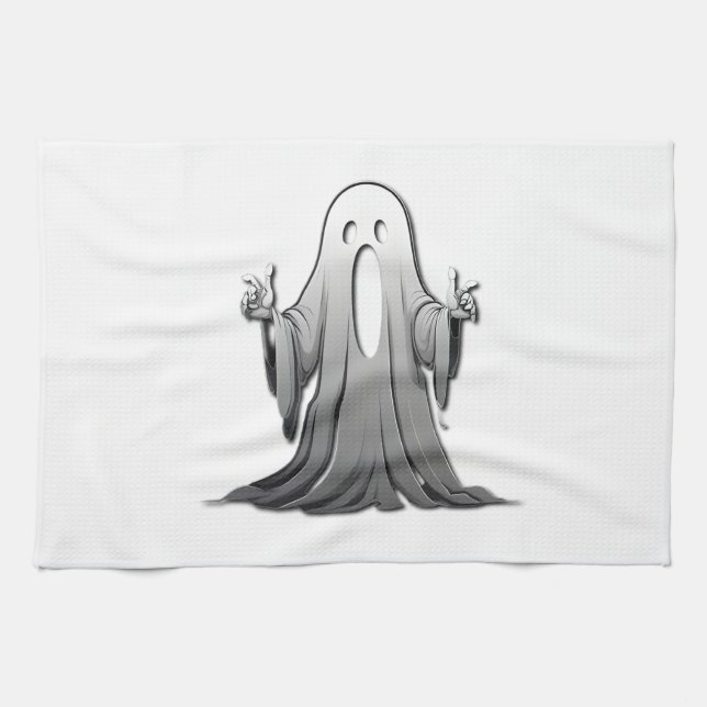 Creepy Ghost of Salem Geschirrtuch (Horizontal)