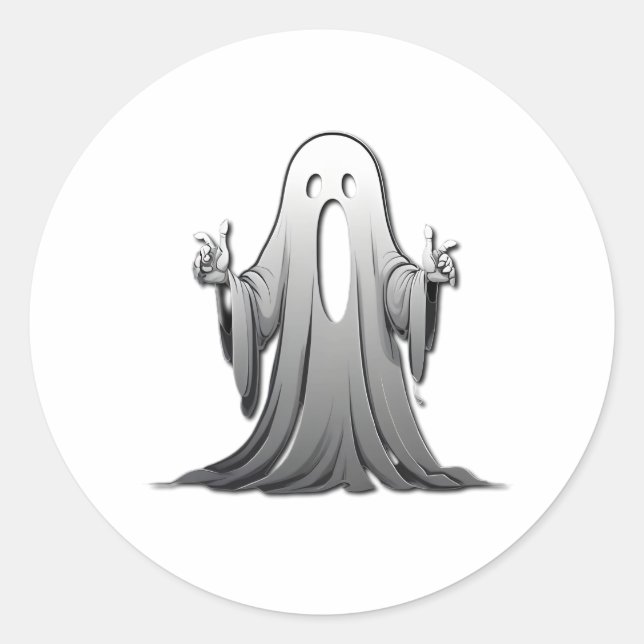 Creepy Ghost of Salem Runder Aufkleber (Vorderseite)