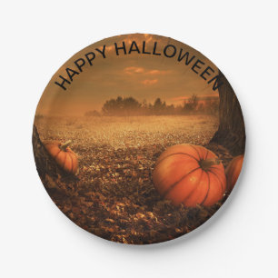 Creepy Ghost Spooky Pumpkin Halloween Papierplatte Pappteller