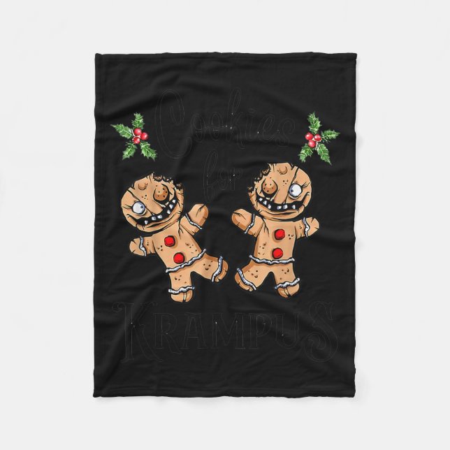 Creepy Gingerbread Cookies For Krampus Xmas Goth H Fleecedecke (Vorderseite)