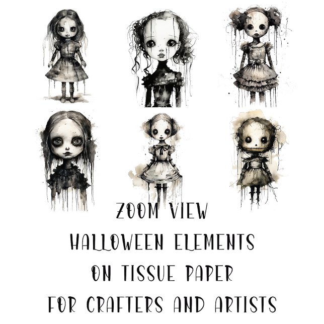 Creepy Girl Horror Characters for Arts and Crafts Seidenpapier (Von Creator hochgeladen)