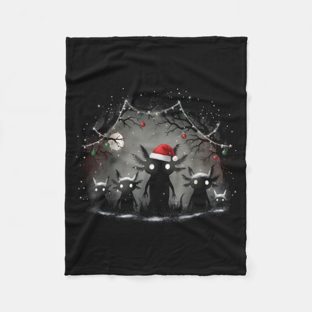 Creepy Gothic Christmas Axolotl Aesthetic Horror N Fleecedecke (Vorderseite)