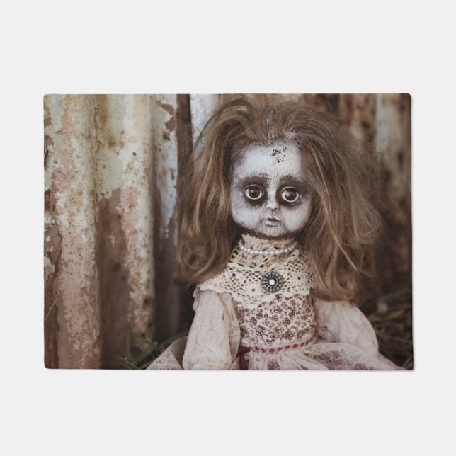 Creepy gotische Porzellan-Puppe viktorianisches Fußmatte (Vorderseite)