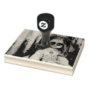 Creepy gotische Porzellan-Puppe viktorianisches Gummistempel