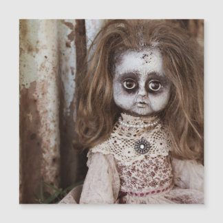 Creepy gotische Porzellan-Puppe viktorianisches Magnetkarte