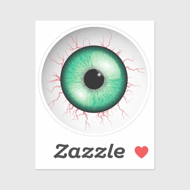 Creepy Green Eyeball Aufkleber (Blatt)