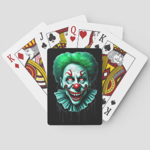 Creepy Green Hair Clown Spielkarten