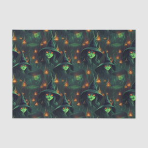 Creepy Green Hexen Spooky Ghosts Eerie Halloween Seidenpapier