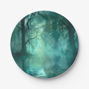 Creepy Green Swamp Pappteller