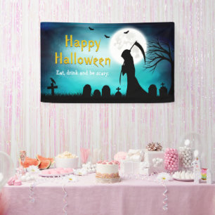 Creepy Grim Sensenmann Tod glücklich Halloween Par Banner