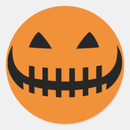 Creepy Grinning Pumpkin Face Sticker