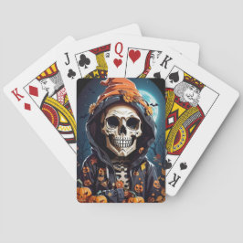 Creepy Grinning Skeleton Halloween Spielkarten