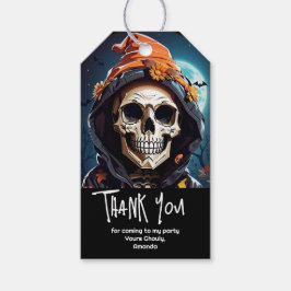 Creepy Grinning Skeleton Party Danke Geschenkanhänger