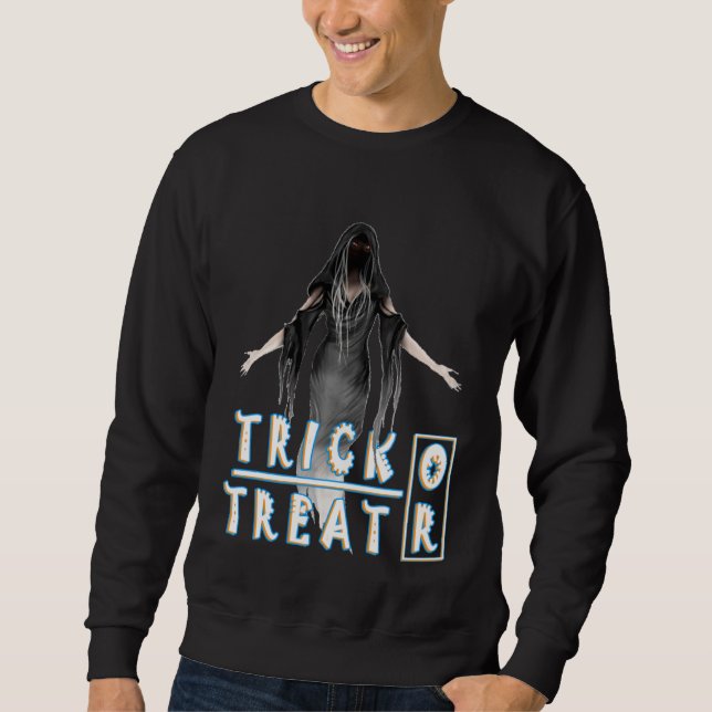 Creepy Halloween black witch Girl  Halloween ghost Sweatshirt (Vorderseite)