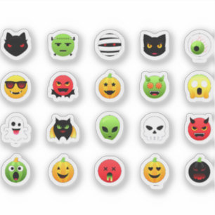 Creepy Halloween Emoji Aufkleber
