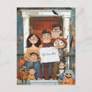 Creepy Halloween Familie Postkarte