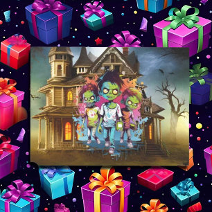 Creepy Halloween House Zombie Jungs Seidenpapier