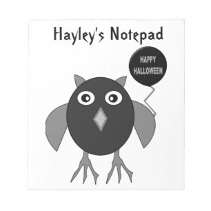 Creepy Halloween-Party Owl Anpassbare Notepad Notizblock