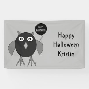 Creepy Halloween-Party Owl Custom Banner
