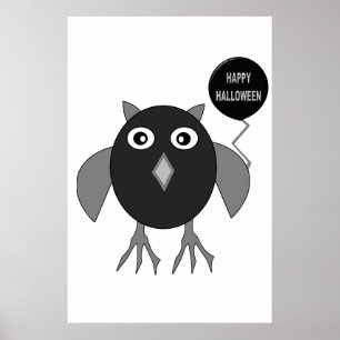 Creepy Halloween-Party Owl Poster