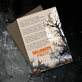 Creepy Halloween Spooky Party Gedicht Einladung