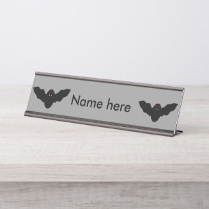 Creepy Halloween Vampire Bat Custom Desk Zeichen Schreibtischnamensplakette