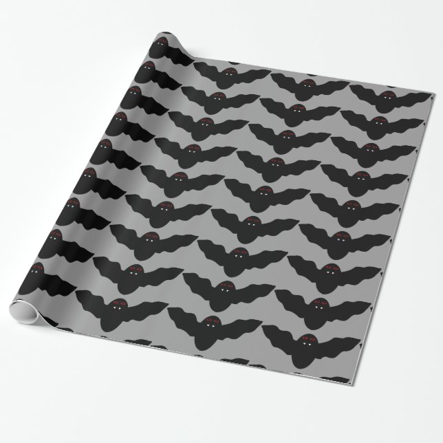 Creepy Halloween Vampire Bat Wrapping Paper Geschenkpapier (Ungerollt)