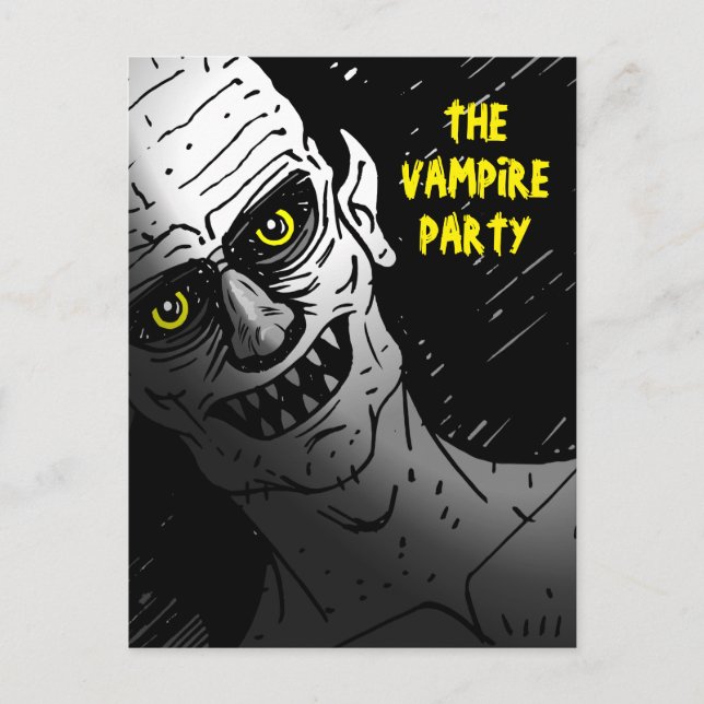 Creepy Halloween Vampire Party Postkarte (Vorderseite)