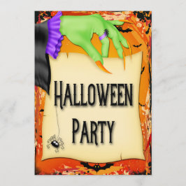 Creepy Hexe Hand Halloween-Party Einladung