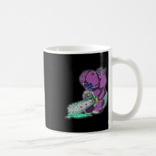 Creepy Hippo Beängstigend Vaporwave Animal Chainsa Kaffeetasse