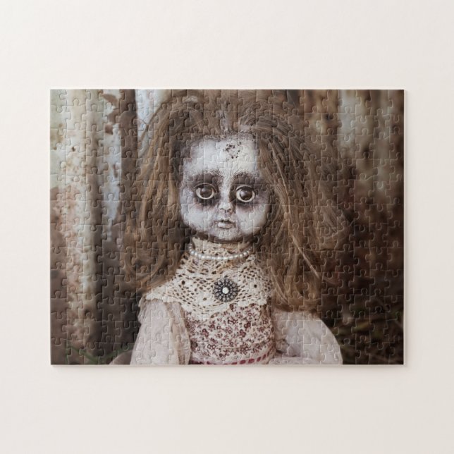 Creepy Horror Doll in Sepia Tones (Horizontal)