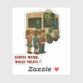 Creepy Ice Cream Truck – Weird & Wacky Horror Trea Aufkleber