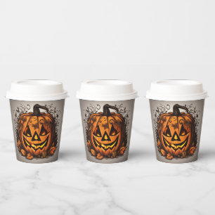 Creepy Jack-O-Lantern Halloween Pappbecher