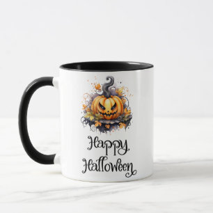 Creepy Jack-O' Lantern Herbstlaubs Frohe Halloween Tasse