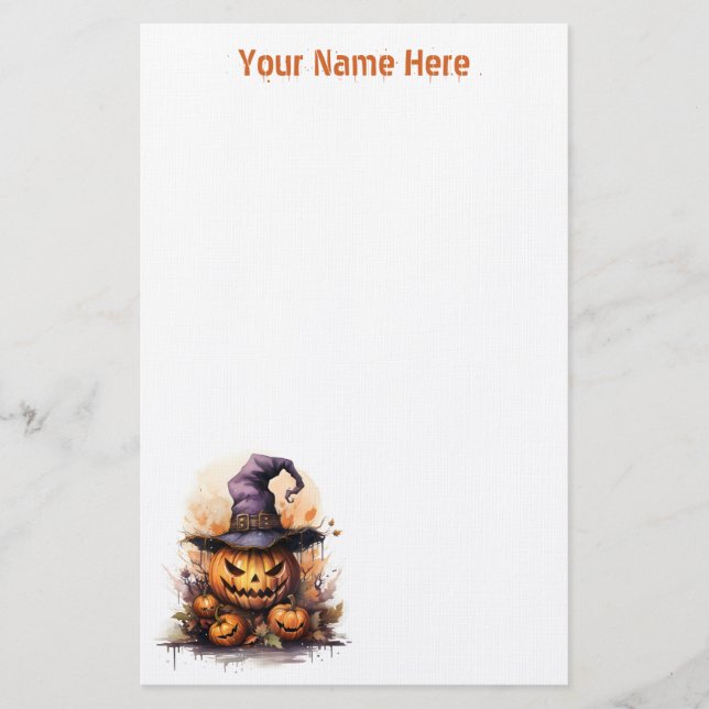 Creepy Jack-O-Lantern Stationery Briefpapier (Vorderseite)