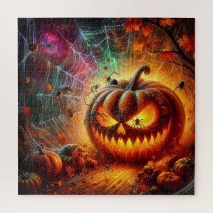 Creepy Jack-O-Lantern und Spinnen