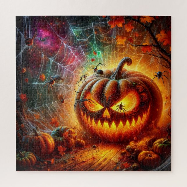 Creepy Jack-O-Lantern und Spinnen (Vertikal)