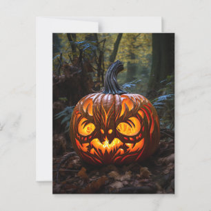 Creepy Kürbislaterne Pumpkin Halloween-Party Postkarte