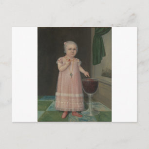 Creepy Little Girl Eats Candy Postkarte